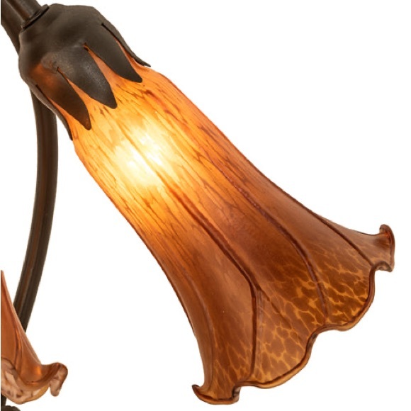 Meyda Tiffany Pond Lily 3 Light Accent Lamp, 16" Height, Amber - Picture 5 of 13